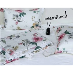 Постельное белье с одеялом  💐Blumarin*e, семейный комплект Премиум из Египетского хлопка
