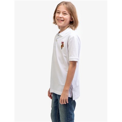 BOYS MULTI COLOR LOGO SOLID PIQUE POLO SHIRT