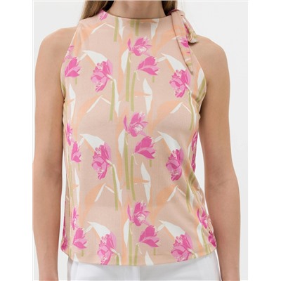 Kahverengi Kolsuz Comfort Fit Bluz