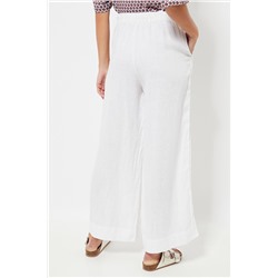 Pantalón recto de lino - Blanco