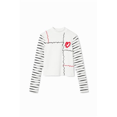 Camiseta canalé arty corazón