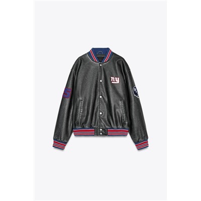 NFL LEATHER-EFFECT BOMBER JACKET