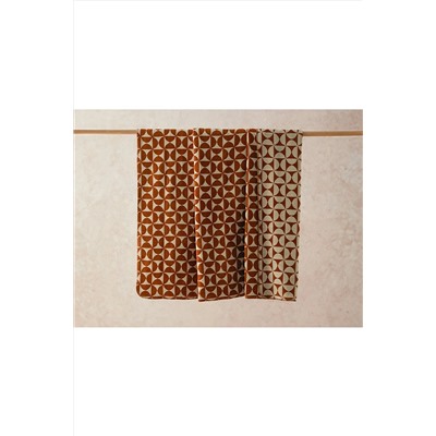 English Home Circle Art Pamuklu King Size Battaniye 220x240 Cm Terracotta 10040062
