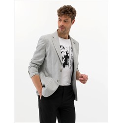 Gri Spor Keten Karışımlı Blazer Ceket