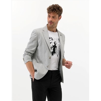 Gri Spor Keten Karışımlı Blazer Ceket