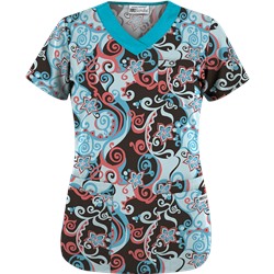 UA Imperial Garden Espresso Print Scrub Top