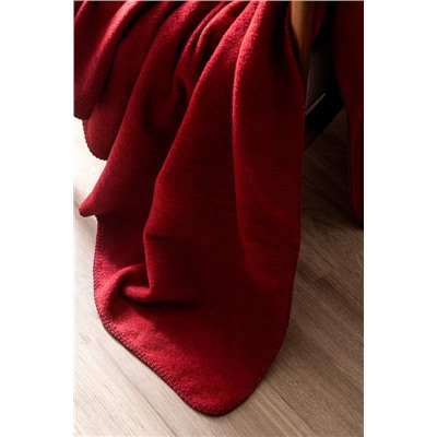 Plain Pamuklu Jakar Tv Battaniye - Bordo - 130x170 cm