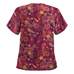 UA Tibetan Tease Wine Print Scrub Top