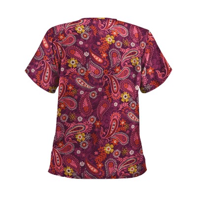 UA Tibetan Tease Wine Print Scrub Top