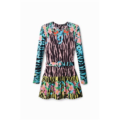 Vestido slim corto cebra