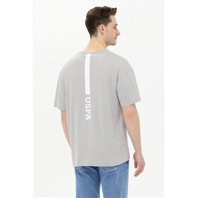 Erkek Gri Oversize Bisiklet Yaka Tişört