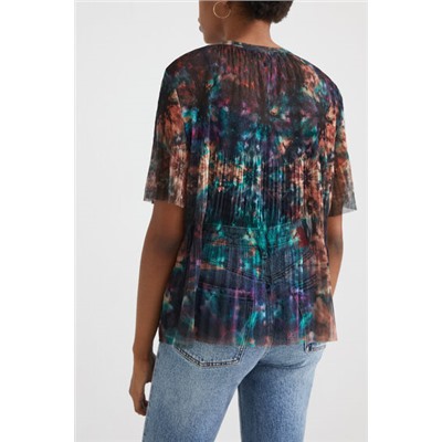 Camiseta rejilla tie-dye