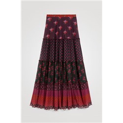 Falda larga volantes boho