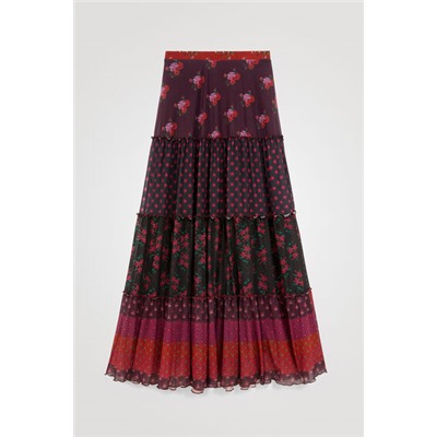 Falda larga volantes boho