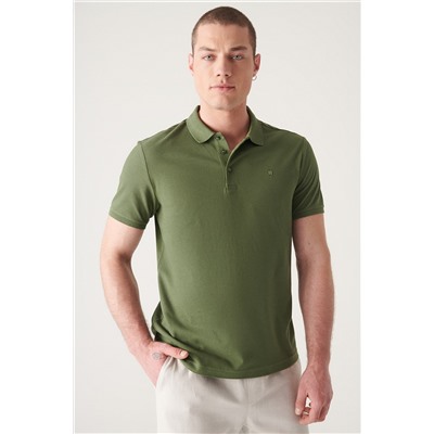 Haki %100 Pamuk Serin Tutan Polo Yaka T-Shirt