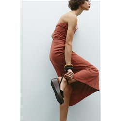 STRAPLESS MIDI DRESS