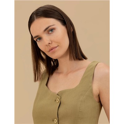 Yeşil Crop Top Bluz