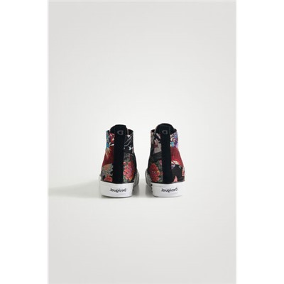 Zapatillas bota patch floral