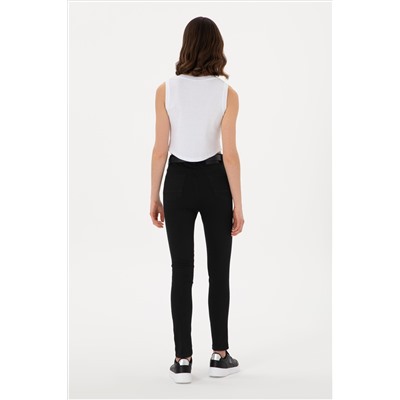 Kadın Siyah Skinny High Waist Fit Jean Pantolon