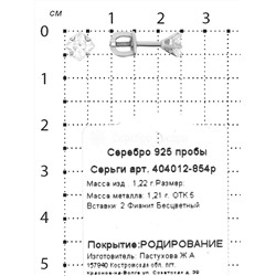 Серьги-пусеты из серебра с фианитами родированные 925 пробы 404012-854р