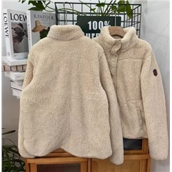 Суперкомфортные женские повседневные однотонные куртки из шерпы с воротником-стойкой