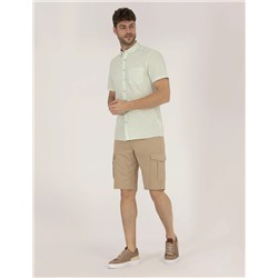Yeşil Regular Fit Kısa Kollu Gömlek