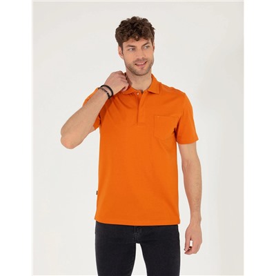 Kahverengi Regular Fit Polo Yaka Merserize Tişört