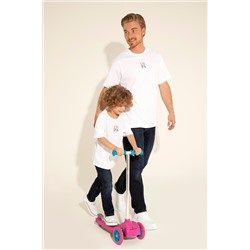 Erkek Comfort Fit Bisiklet Yaka Beyaz Tişört
