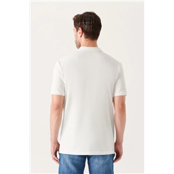 Beyaz %100 Pamuk Serin Tutan Polo Yaka T-Shirt
