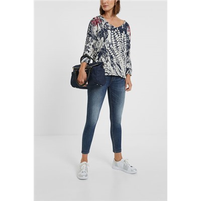 Camiseta jacquard floral