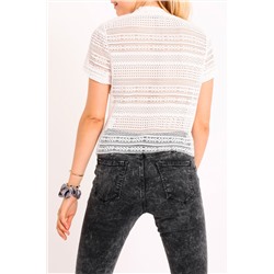 Top de guipur Blanco
