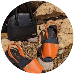 AB.ZAPATOS · 320-8 PC · NARANJA+Ab.Zapatos PELLE Peque (550) Negro