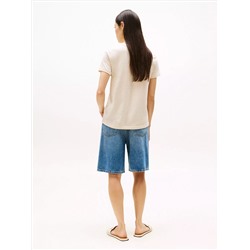 Embroidered Flag Stripe Logo T-Shirt