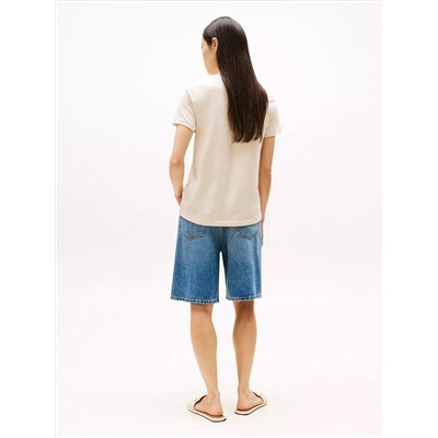 Embroidered Flag Stripe Logo T-Shirt