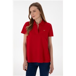 Kadın Kırmızı Basic Polo Yaka Tişört