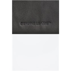 Tarjetero de piel Badge Gris oscuro