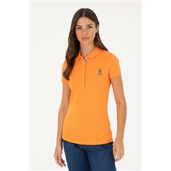 Kadın Turuncu Basic Polo Yaka Tişört