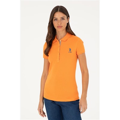 Kadın Turuncu Basic Polo Yaka Tişört