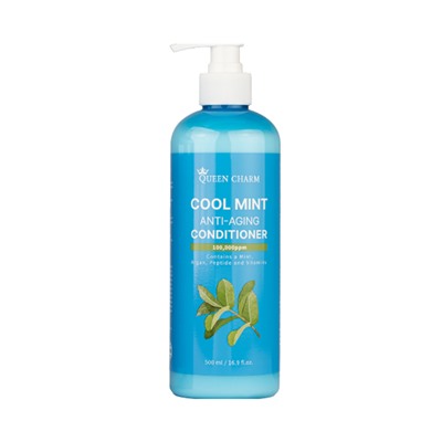 [QUEENCHARM] Кондиционер для волос 10% ЭКСТРАКТ МЯТЫ освежающий Cool Mint Anti-Aging Conditioner, 500 мл