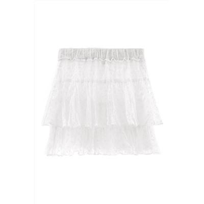 Falda avolantada Blanco