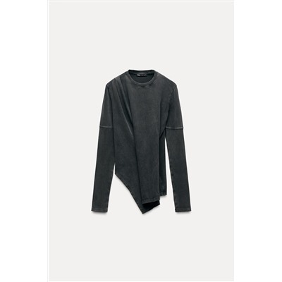 HEAVY COTTON PLEATED T-SHIRT
