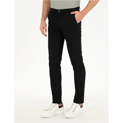Siyah Slim Fit Kanvas Pantolon