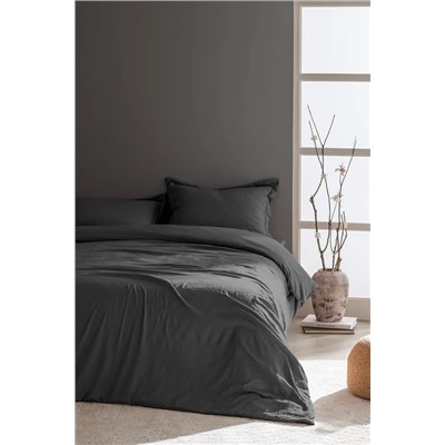 Mona Tek Kişilik Microfiber Lastikli Nevresim Takımı - Antrasit