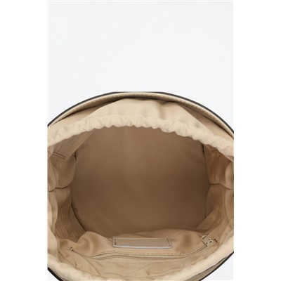 Bolso saco de rafia y piel St Tropez Beige y gris claro