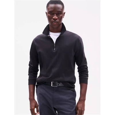 Regular Fit Zip Long-Sleeve Polo