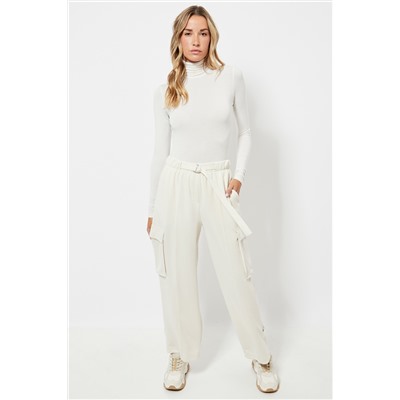 Pantalón cargo cintura alta - Crudo