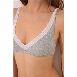 FANTASTIC Sujetador triangular halter algodón relleno gris