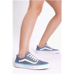 Tonny Black Kadın Kot Mavi Rahat Kalıp Bağcıklı Sneaker TBHMTSRS075