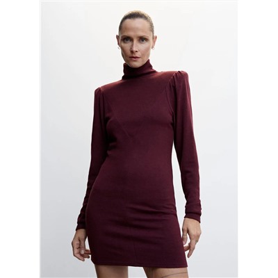 Vestido punto cuello vuelto -  Mujer | MANGO OUTLET España