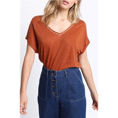 Camiseta de lino Terracota